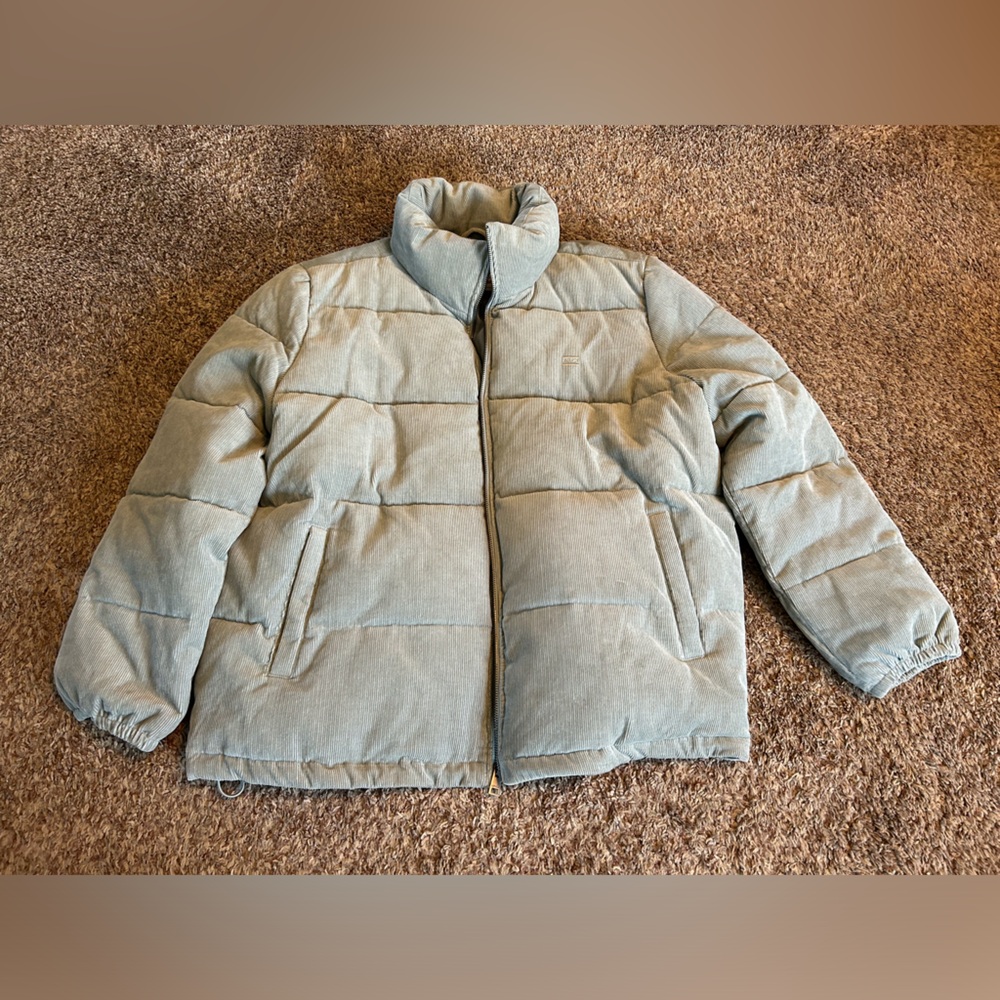 Womens blue green puffer Levi’s corduroy size XXL